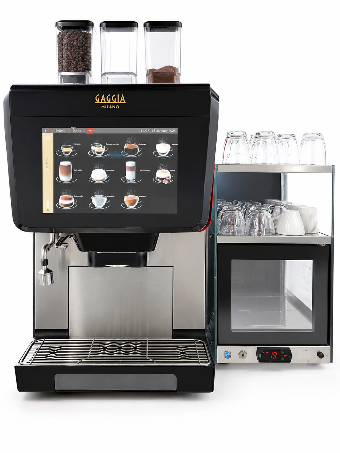 Gaggia La Radiosa (+ milk fridge and glass heater)